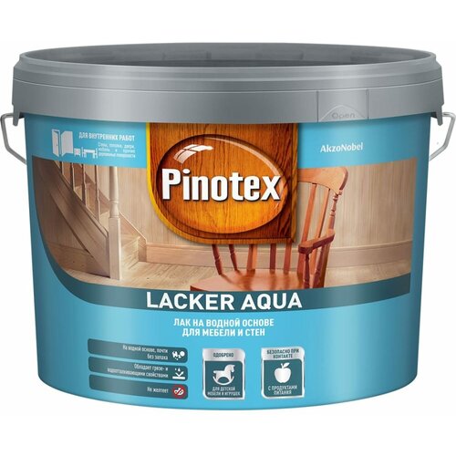 Pinotex LACKER AQUA 10 лак на водной основе для мебели и стен, д/вн. работ, матовый 9 л 5299301
