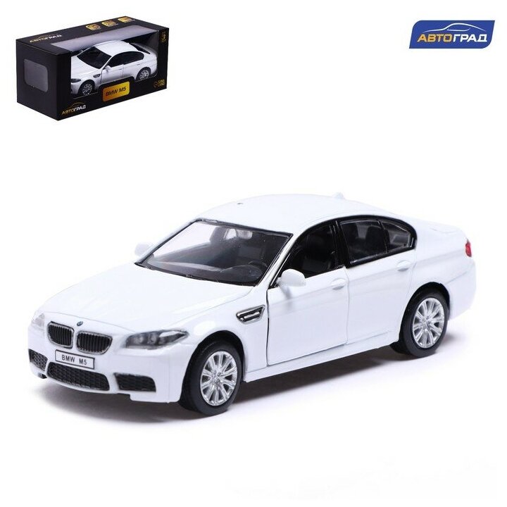 Автоград Машина металлическая BMW M5, 1:32, открываются двери, инерция, цвет белый