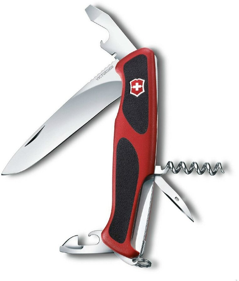 Нож перочинный Victorinox RangerGrip 68 (0.9553.C) 130мм 11функций красный/черный карт.коробка - фото №5