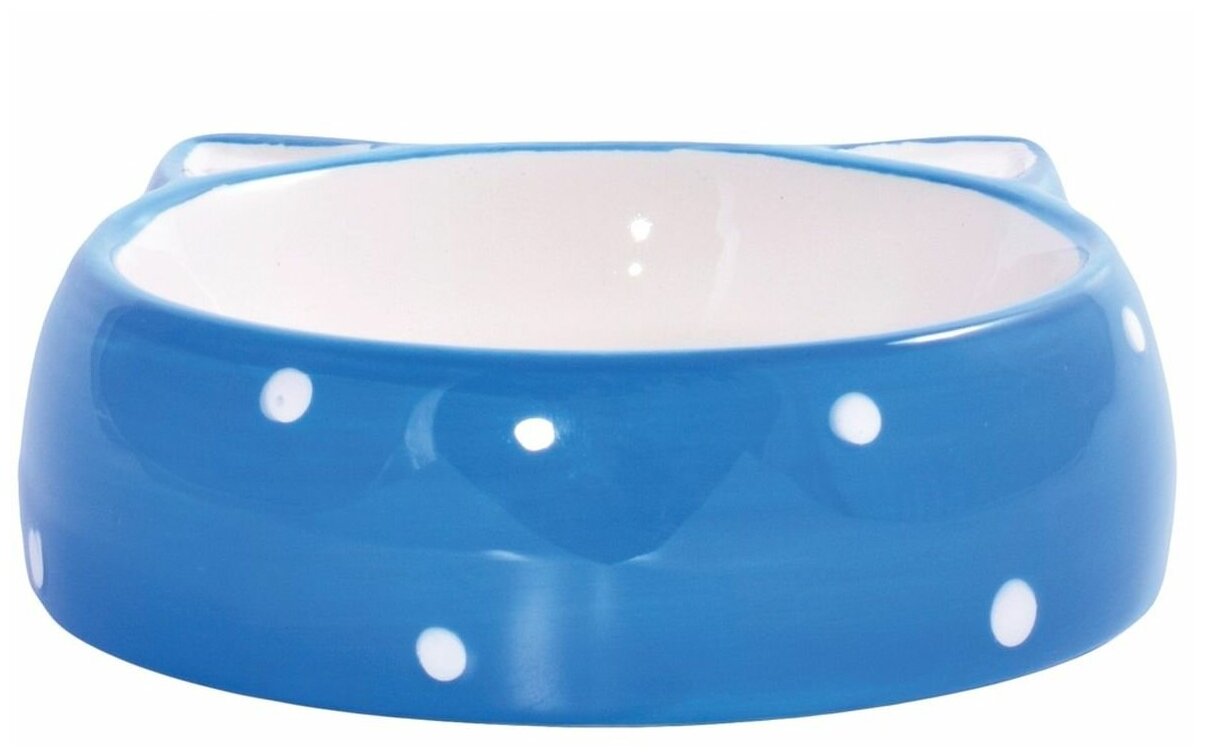 КерамикАрт миска Мордочка кошки керамическая , голубая 250 мл 211192, 0,322 кг, 44984