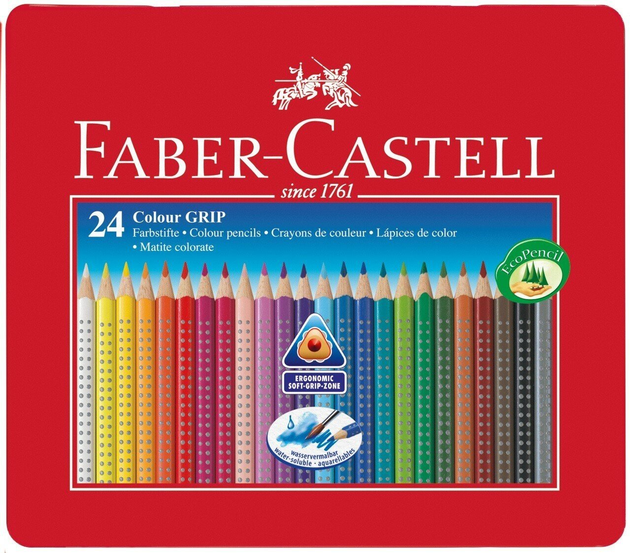 Цветные карандаши Faber Castell Набор цветных карандашей Faber-Castell Grip 2001, 24цв. (метал. коробка)