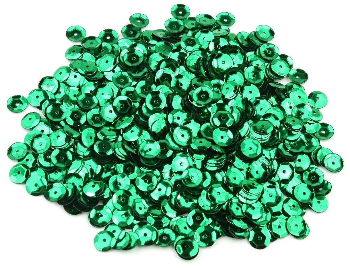 Пайетки граненые Astra&Craft, 6 мм, 10 г*10 упак (4 зеленый)