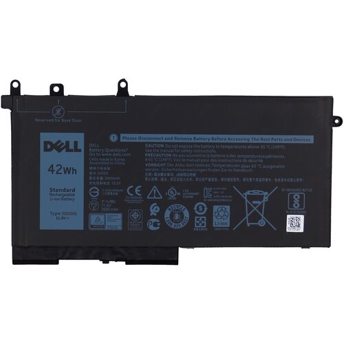 Аккумулятор для Dell Latitude E5280, E5480, E5580 (3DDDG), 42Wh, 3500mAh, 11.4V us qwerty layout new replacement keyboard for dell latitude e5550 e5570 e5580 5550 5580 5590 5591 laptop with backlit