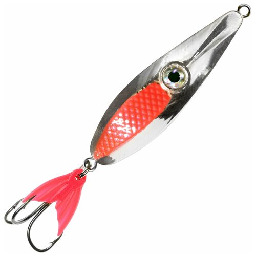 фото Блесна для рыбалки aqua око 08,0g, цвет 03 (серебро, красный металлик), 1 штука