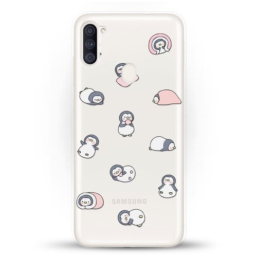 фото Силиконовый чехол узор из пингвинов на samsung galaxy a11 andy & paul