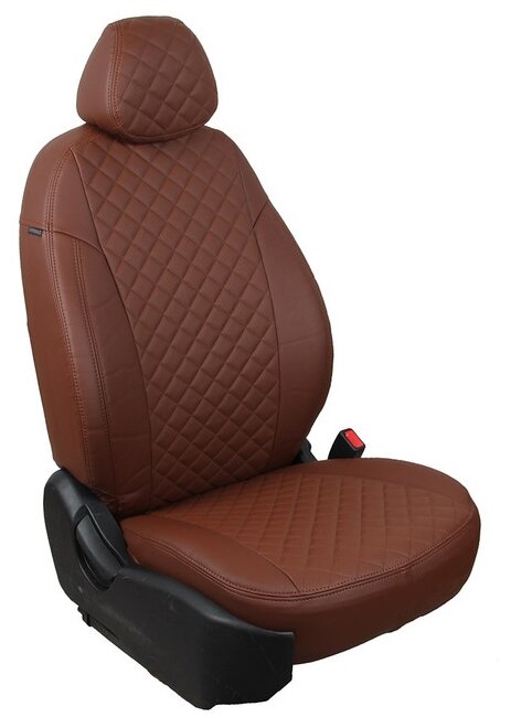 Чехлы на сиденья "АВТОПИЛОТ" из экокожи РОМБ для Mazda 3 Седан c 04-13г. (Хэтчбек с 04-09г.) Темно-коричневый Темно-коричневый. ma-3-3s14-tktk-r