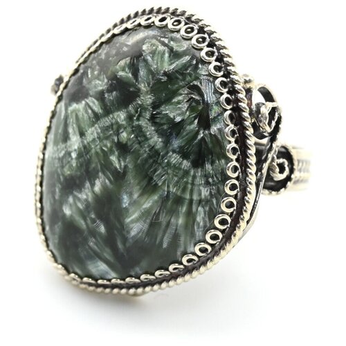 Кольцо Радуга Камня, серафинит, размер 18, зеленый кольцо радуга камня серафинит размер 18 зеленый