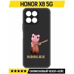 Чехол-накладка Krutoff Soft Case Roblox-Пигги для Honor X8 5G черный - изображение