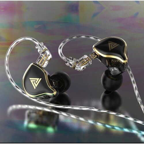 Динамические проводные спортивные Hi-Fi наушники с шумоподавлением QKZ ZXD черные 475800₽