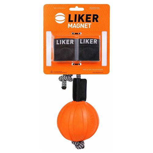 фото Мячик для собак liker мячик лайкер с магнитами (6290) оранжевый