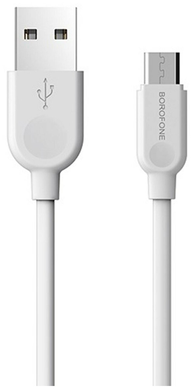 Кабель USB, micro USB, Borofone BX14 LinkJet, 300 см, белый