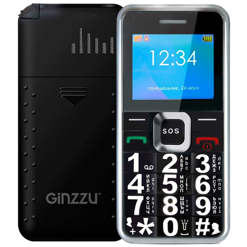 Телефон GiNZZU MB505 (черный) 1*SIM,FM,SOS,фонарик