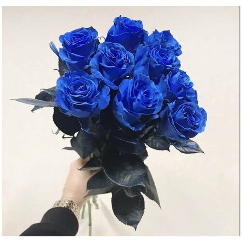 Розы синие 9 шт арт.11688 - Просто роза ру