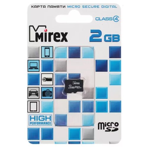 Карты памяти Mirex Карта памяти Mirex microSD, 2 Гб, класс 4