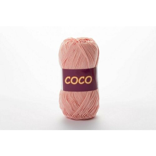 Пряжа хлопковая Vita Cotton Coco (Вита Коко) - 10 мотков, 4317 розовая пудра, 100% мерсеризованный хлопок 240м/50г