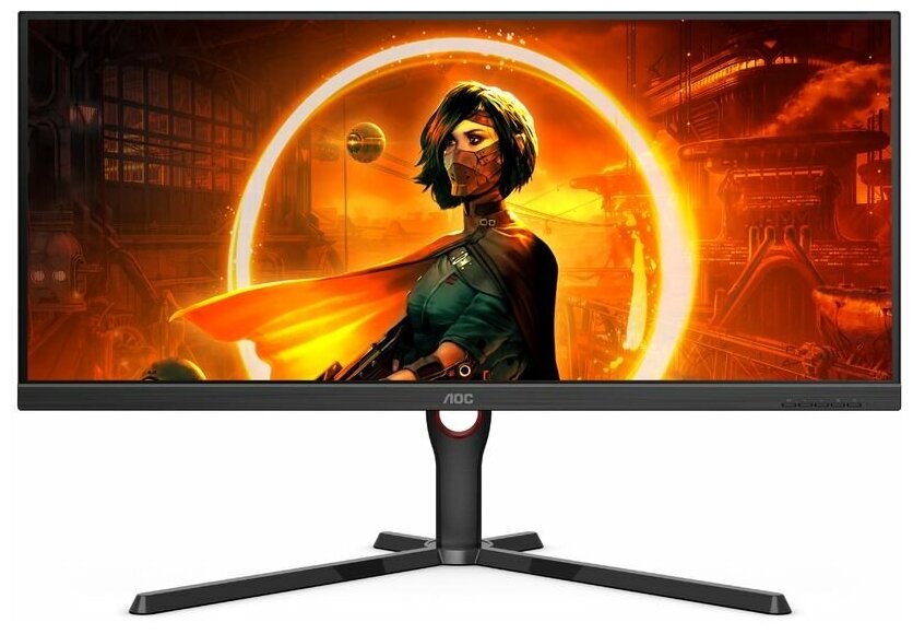 Монитор AOC Gaming 34" U34G3XM/EU черный/красный VA LED 1ms 21:9 HDMI DisplayPort Mat HAS Pivot 300c