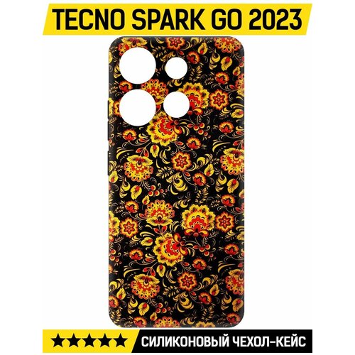 Чехол-накладка Krutoff Soft Case Хохлома для TECNO Spark Go 2023 черный чехол накладка krutoff soft case корги для tecno spark go 2023 черный