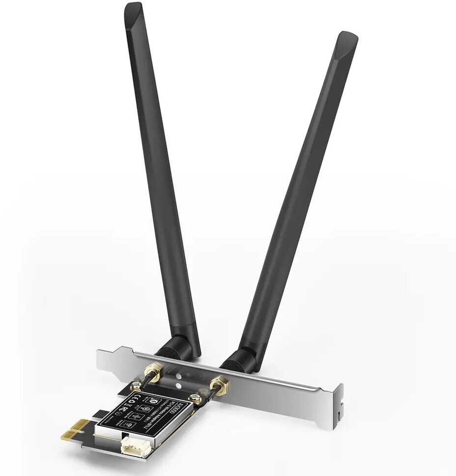 WiFi+Bluetooth адаптер AX1800 (MT7921) PCI-Ex1 BT52 80211ax 1201 Мбит/с антенна 5dBi | ORIENT XGE-951ax