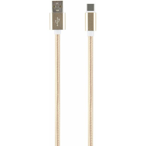 Дата кабель USB - Type-C (2 метра) нейлоновая оплетка/Провод USB - Type-C/Кабель USB - Type-C разъем/Зарядный кабель золотой