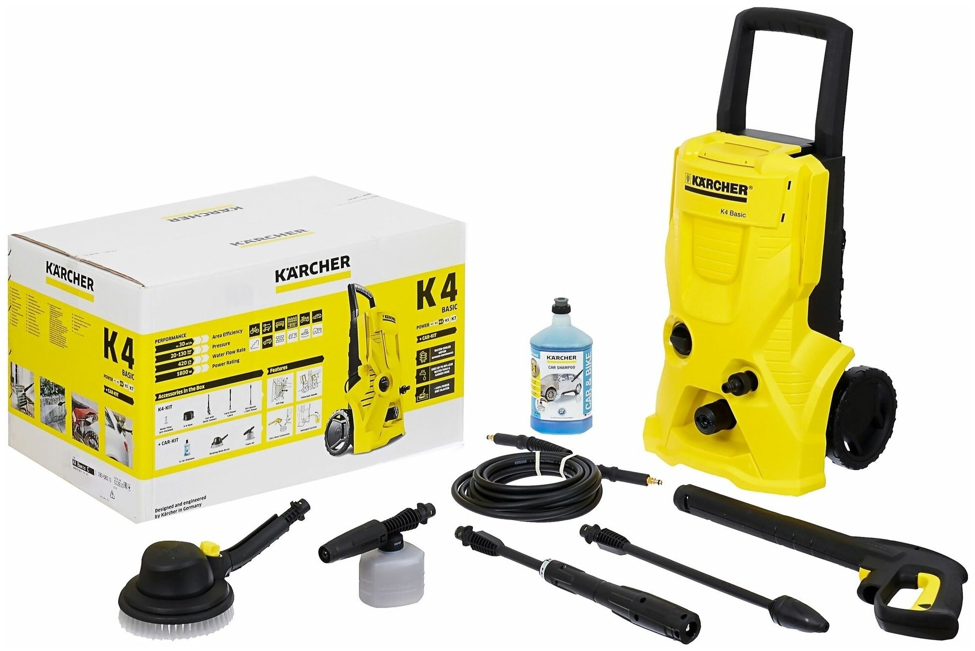 Мойка высокого давления Karcher K4 Basic Car, 130 бар, 420 л/ч - фотография № 6