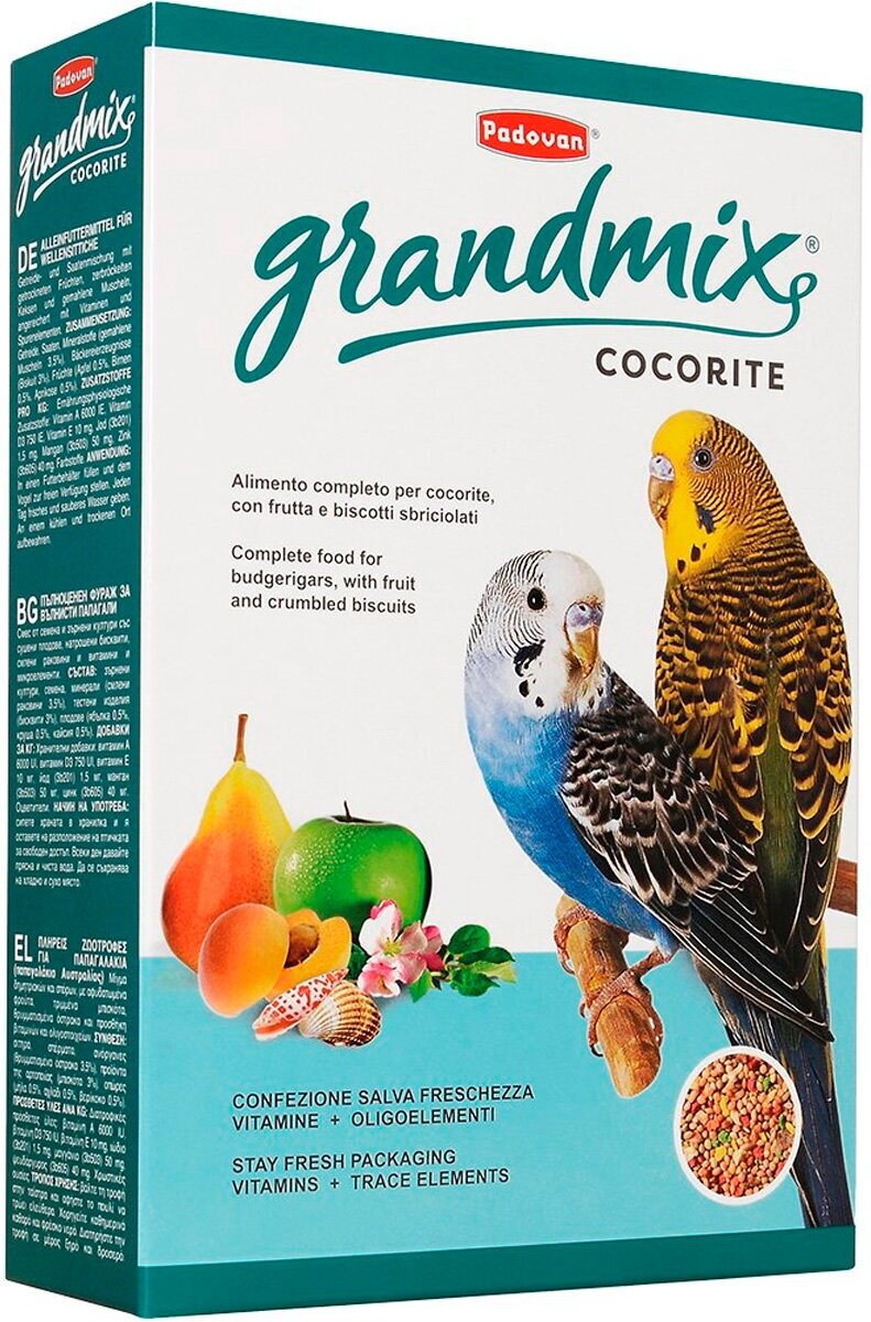 PADOVAN GRANDMIX COCORITE корм для волнистых попугаев (1 кг х 2 шт)