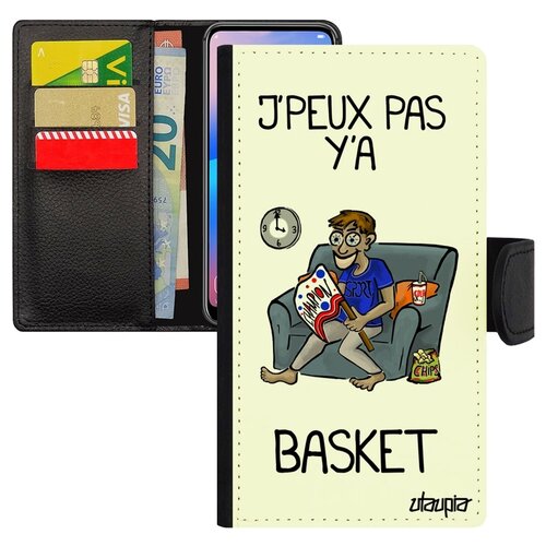 фото Чехол книжка на смартфон xiaomi mi 8 lite, "не могу - смотрю баскетбол!" комикс повод utaupia