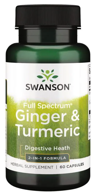 Swanson Full Spectrum Ginger & Turmeric 2-in-1 Formula (полный спектр имбиря и куркумы - формула 2-в-1)