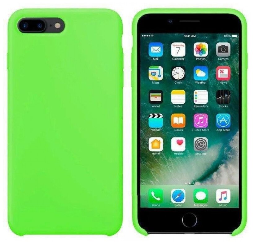 Силиконовый чехол Silicone Case для iPhone 7 Plus / 8 Plus летняя зелень