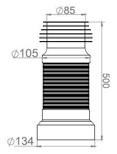 Гофра для унитаза AV ENGINEERING 500 мм (AVE129500) - фотография № 2