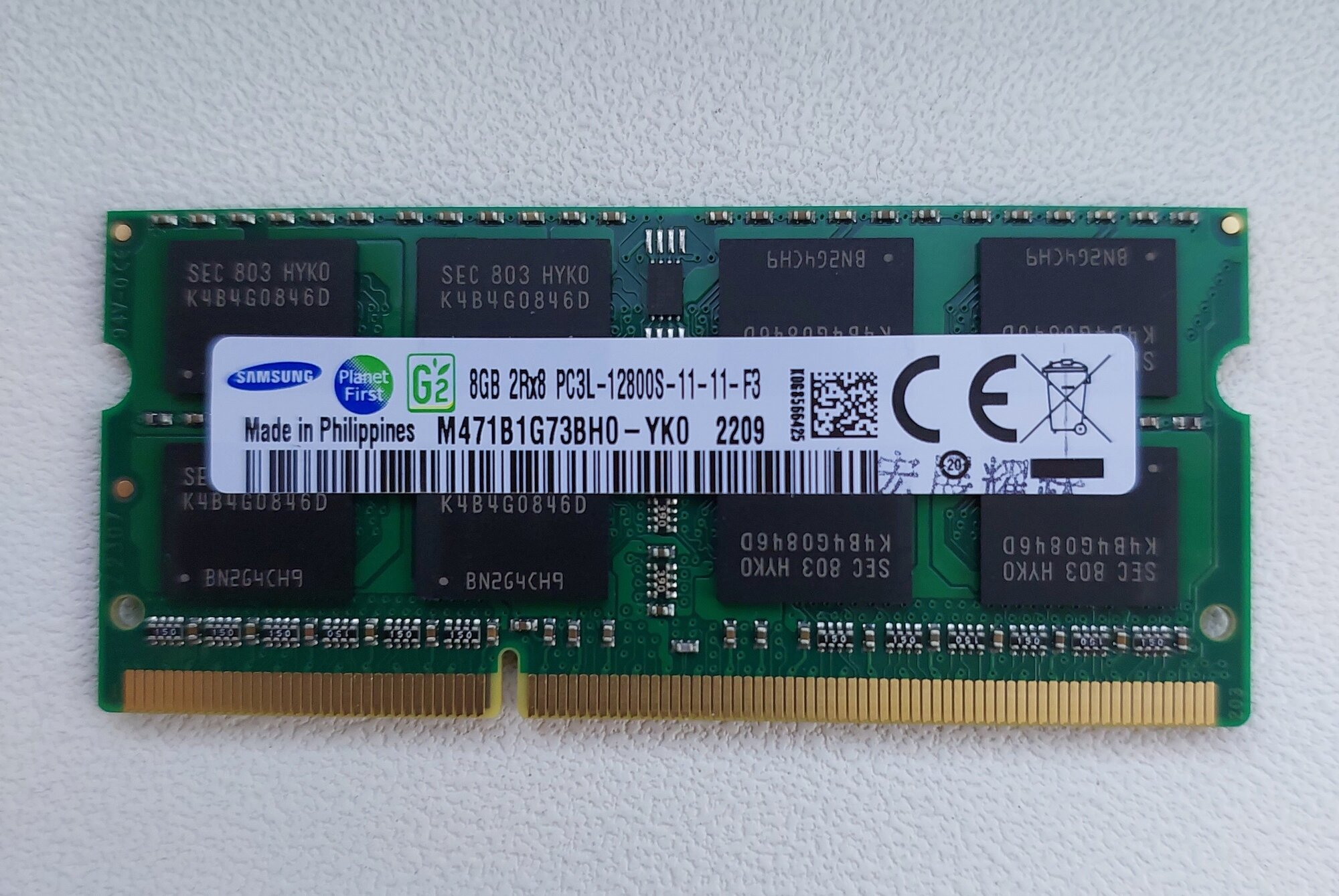 Оперативная память Samsung 8 ГБ PC3L (DDR3L) 1600 МГц SODIMM 1,35v