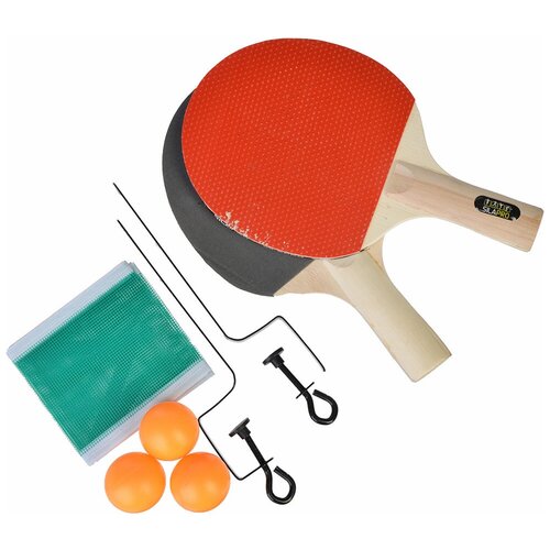 фото Silapro набор для тенниса (ракетка 2шт, теннисный мяч 3шт, держатель д/сетки 2шт, сетка), дерево