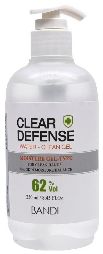 Антисептик - Гель для рук и ногтей «Чистые руки» BANDI CLEAR DEFENCE WATER CLEAN GEL 250 мл.