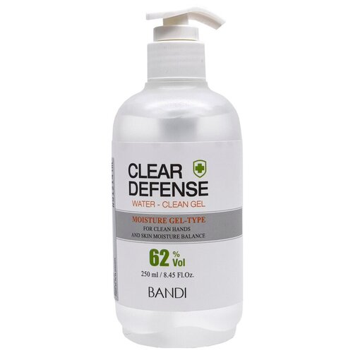 Антисептик - Гель для рук и ногтей «Чистые руки» BANDI CLEAR DEFENCE WATER CLEAN GEL 250 мл.