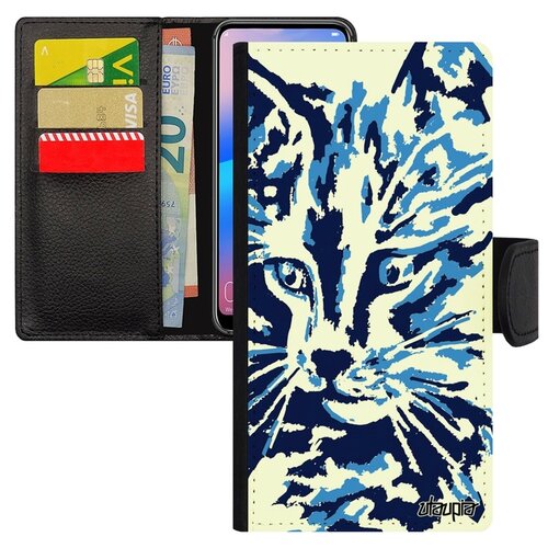 фото Чехол книжка на смартфон galaxy a40, "котенок" дикий кот utaupia