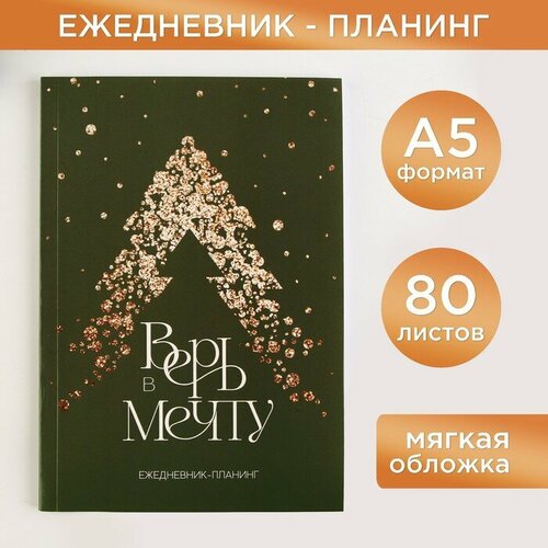 Ежедневник-планинг «Верь в мечту», А5, 80 л. artfox ежедневник планинг верь в мечту а5 80 л