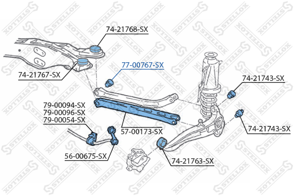 С б зад. рычага Opel Vectra all 95-02 прав лев Stellox 77-00767-SX