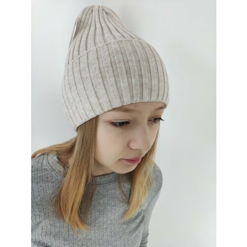 фото Шапка бини sia, размер 50/56, бежевый