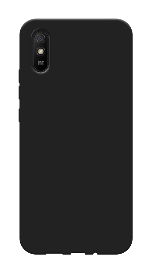 Матовый силиконовый чехол на Xiaomi Redmi 9A / Сяоми Редми 9А с защитой камеры, черный