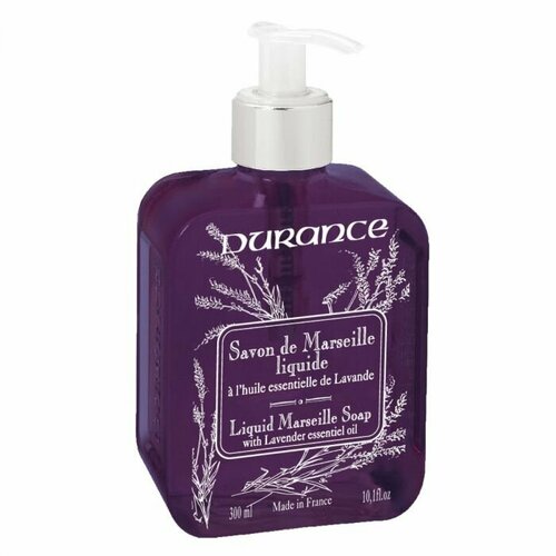 Durance / Жидкое мыло с экстрактом Лаванды 300мл. Liquid Marseille Soap with Lavender essential oil durance жидкое мыло с экстрактом мака 300мл liquid marseille soap with poppy extract