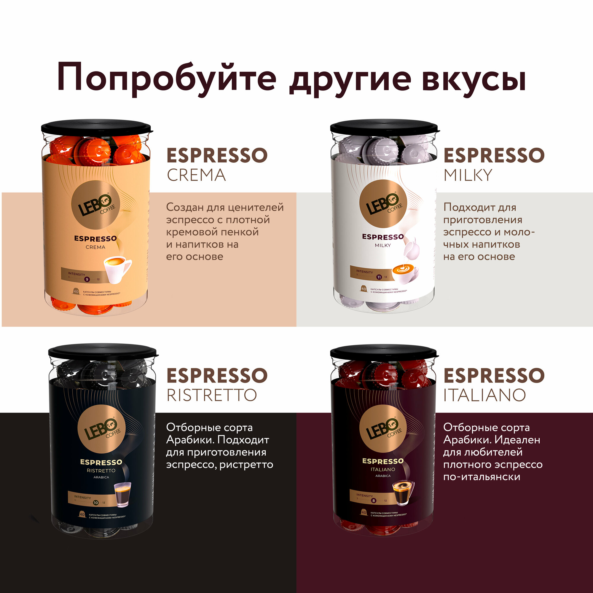 Кофе в капсулах Lebo Espresso Collection, 40 шт - фото №3