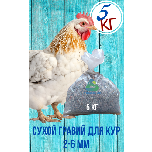 Сухой гравий 2-6 мм для кур, мешок 5 кг