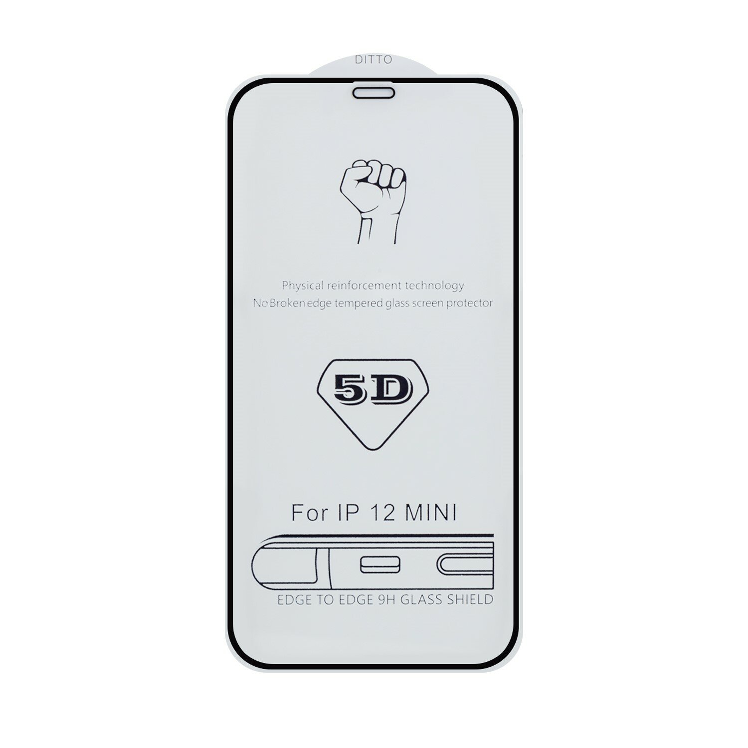 Защитное стекло премиум 5D для Iphone 12 mini / 12 мини 5D c олеофобным покрытием