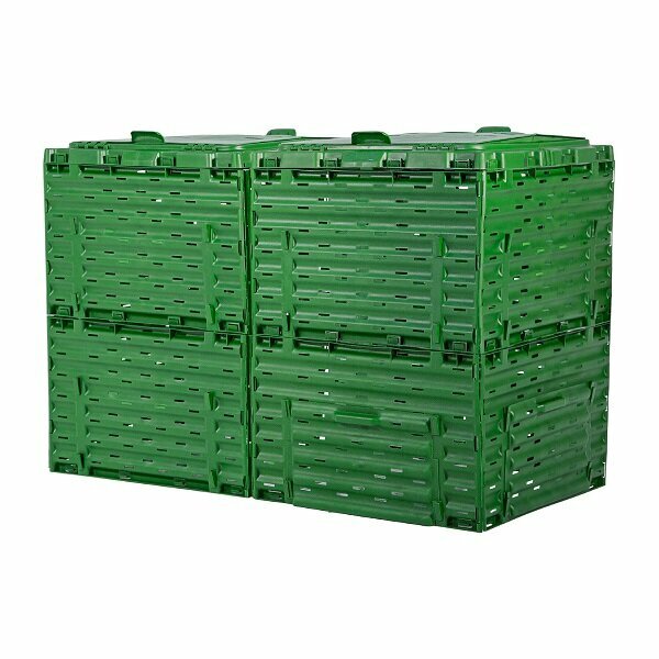 фото Компостер Piteco с крышкой 600л зелёный