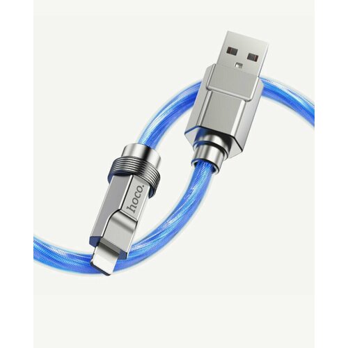 USB дата кабель Lightning, HOCO, U113, 1м, силиконовый, синий usb дата кабель lightning hoco u113 1м силиконовый синий