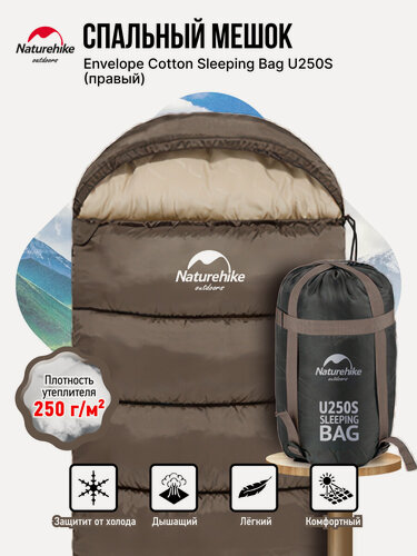 Изображение товара Спальный мешок Naturehike New Envelope Cotton Sleeping Bag With Hood