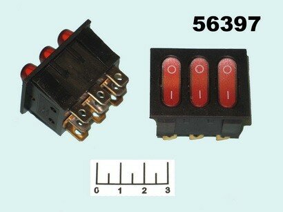Выключатель 250/15 250V 15A IRS-31C красный 9 контактов