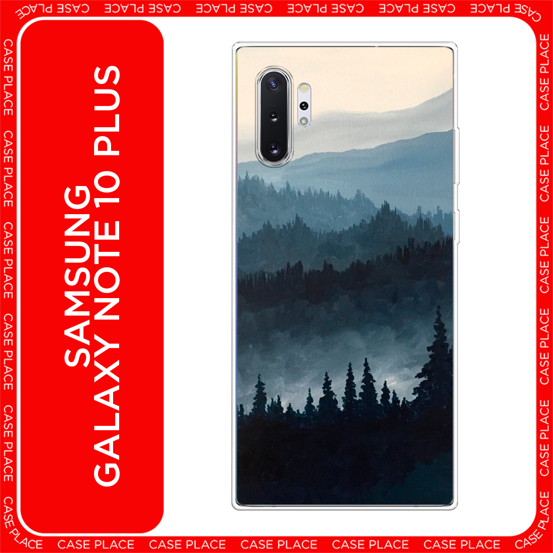 Чехол на Samsung Galaxy Note 10 + / Самсунг Гэлакси Нот 10 Плюс с принтом Туманные горы