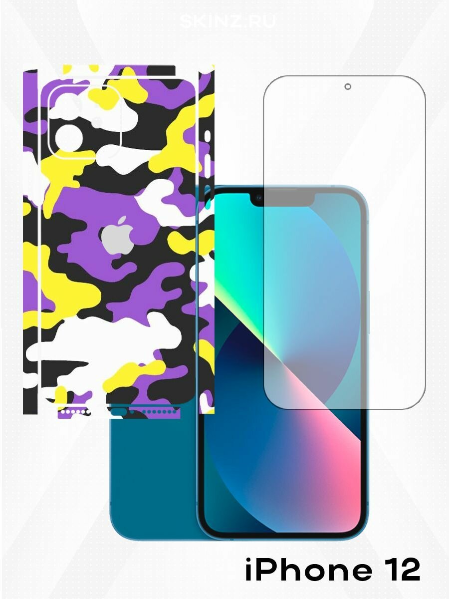 Комплект защитных пленок для iPhone 12 на экран и заднюю панель