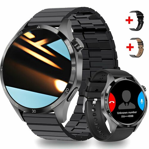 фото Смарт часы limited edition 2024, series 4 pro max, 2 ремешка, 46mm, черный, nfc, с функцией вызова по bluetooth sacosding