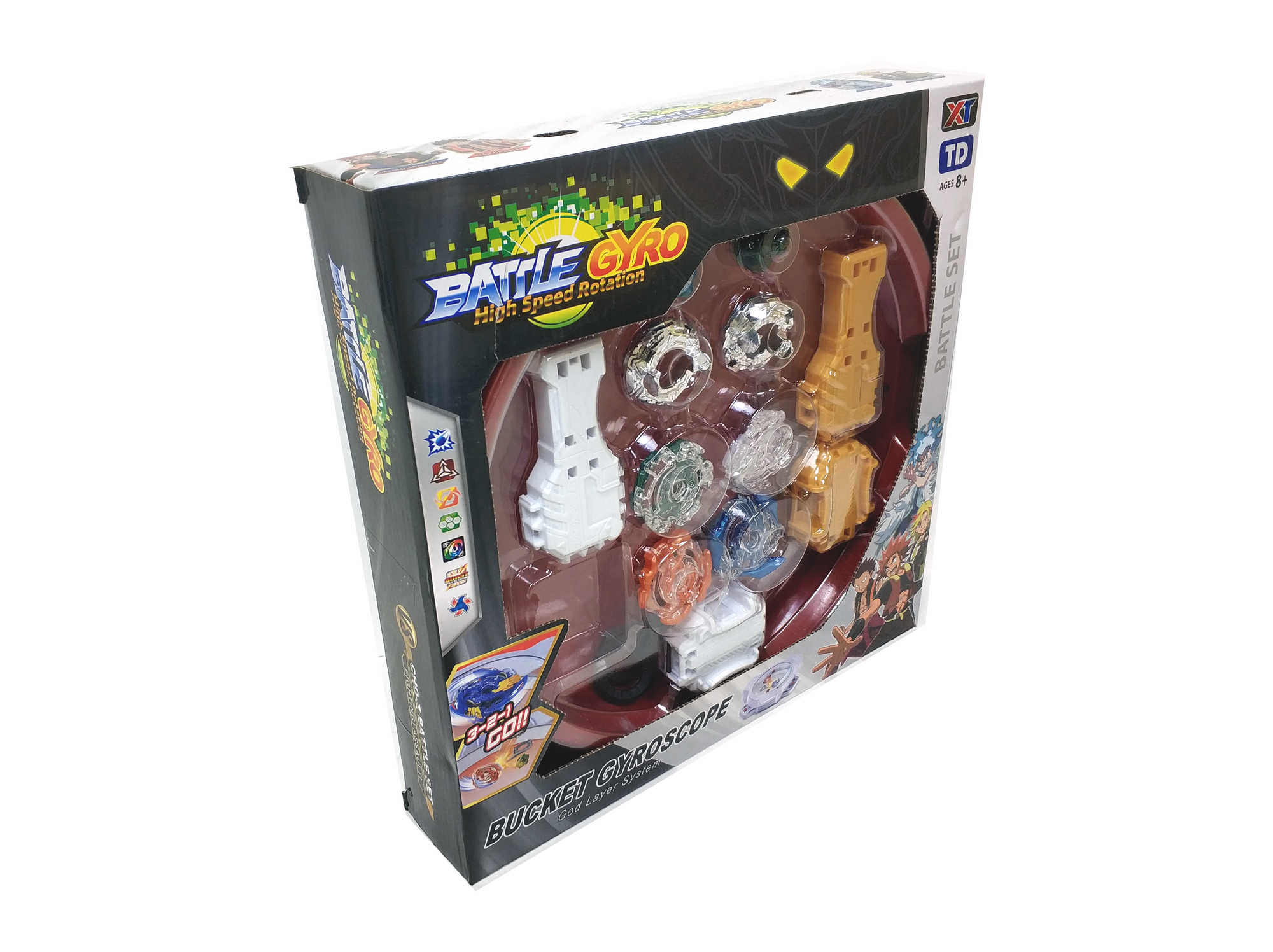 BEYBLADE BATTLE GYRO "Бейблейд" набор арена круг Ø 30 см + 2 волчка с пускателем
